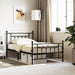 Metal Bed Frame with Headboard and Footboard Black 107x203