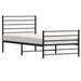 Metal Bed Frame with Headboard and Footboard Black 107x203