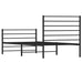 Metal Bed Frame with Headboard and Footboard Black 107x203