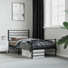 Metal Bed Frame with Headboard and Footboard Black 107x203