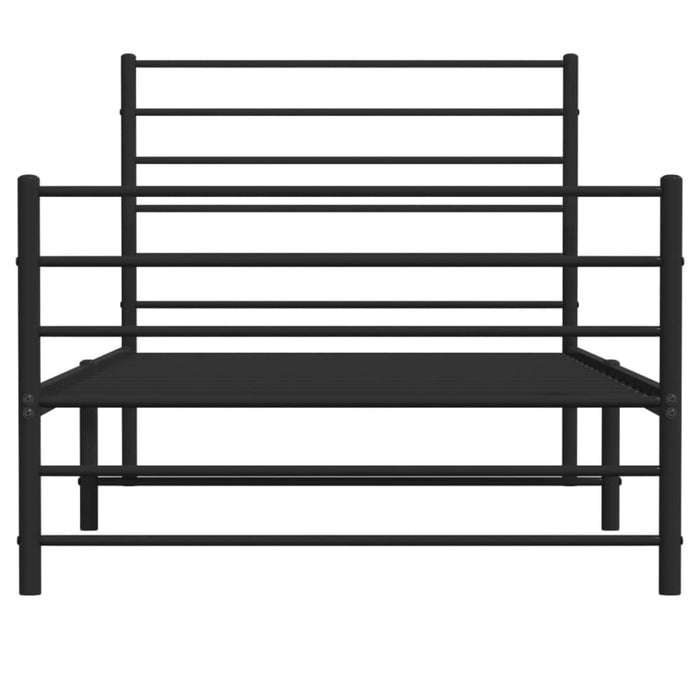 Metal Bed Frame with Headboard and Footboard Black 107x203