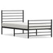 Metal Bed Frame with Headboard and Footboard Black 107x203