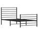 Metal Bed Frame with Headboard and Footboard Black 107x203