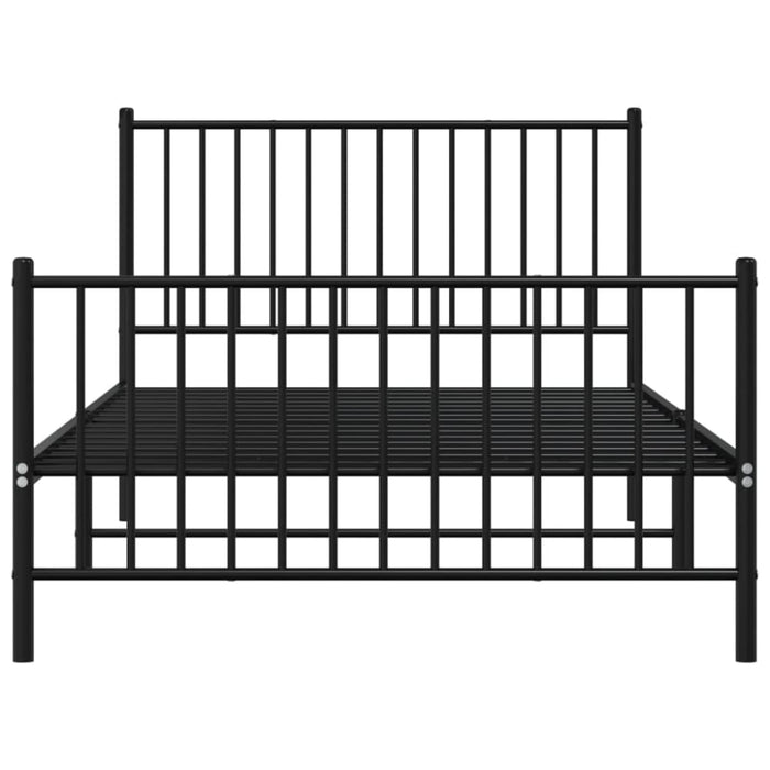 Metal Bed Frame with Headboard and Footboard Black 107x203