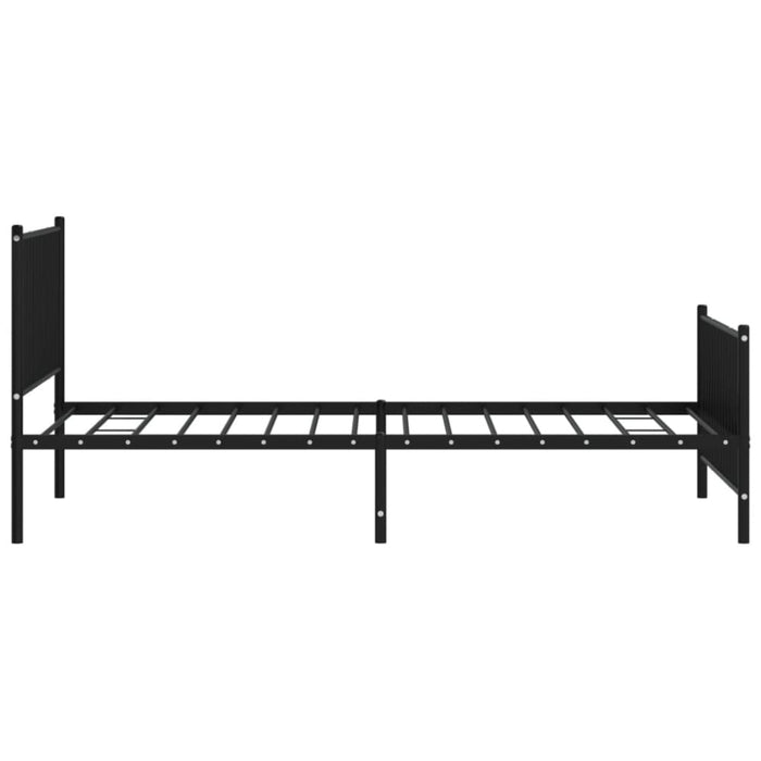 Metal Bed Frame with Headboard and Footboard Black 107x203
