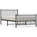 Metal Bed Frame with Headboard and Footboard Black 107x203