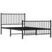 Metal Bed Frame with Headboard and Footboard Black 107x203