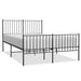 Metal Bed Frame with Headboard and Footboard Black 137x187