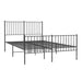 Metal Bed Frame with Headboard and Footboard Black 137x187