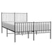 Metal Bed Frame with Headboard and Footboard Black 137x187