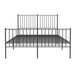 Metal Bed Frame with Headboard and Footboard Black 137x187