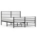 Metal Bed Frame with Headboard and Footboard Black 137x187
