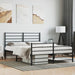 Metal Bed Frame with Headboard and Footboard Black 137x187