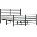 Metal Bed Frame with Headboard and Footboard Black 137x187