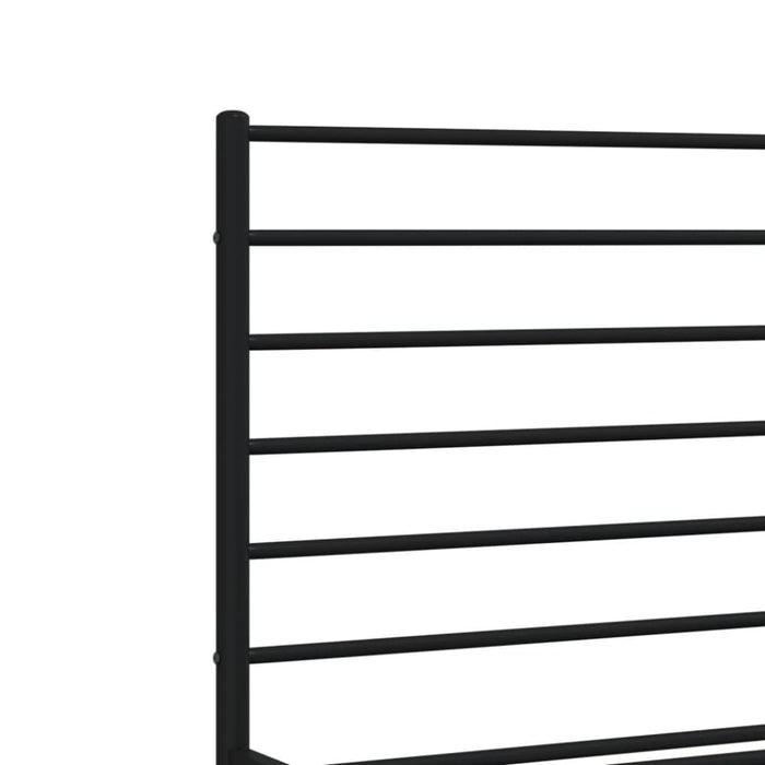 Metal Bed Frame with Headboard and Footboard Black 137x187