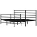 Metal Bed Frame with Headboard and Footboard Black 137x187