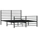 Metal Bed Frame with Headboard and Footboard Black 137x187