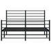 Metal Bed Frame with Headboard and Footboard Black 153x203