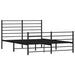 Metal Bed Frame with Headboard and Footboard Black 153x203
