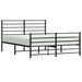 Metal Bed Frame with Headboard and Footboard Black 153x203