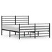 Metal Bed Frame with Headboard and Footboard Black 153x203