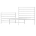 Metal Bed Frame with Headboard and Footboard White 107x203