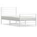 Metal Bed Frame with Headboard and Footboard White 107x203