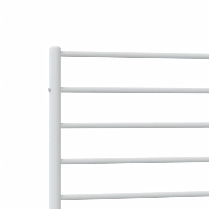 Metal Bed Frame with Headboard and Footboard White 107x203