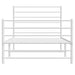 Metal Bed Frame with Headboard and Footboard White 107x203
