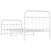 Metal Bed Frame With Headboard And Footboard White 107x203