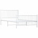 Metal Bed Frame with Headboard and Footboard White 107x203