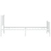 Metal Bed Frame with Headboard and Footboard White 107x203