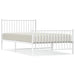 Metal Bed Frame with Headboard and Footboard White 107x203