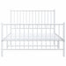 Metal Bed Frame with Headboard and Footboard White 107x203