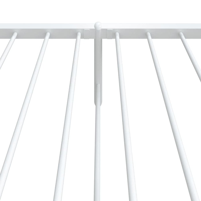 Metal Bed Frame with Headboard and Footboard White 107x203