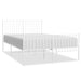 Metal Bed Frame with Headboard and Footboard White 137x187