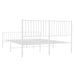 Metal Bed Frame with Headboard and Footboard White 153x203