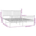 Metal Bed Frame with Headboard and Footboard White 153x203