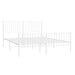 Metal Bed Frame with Headboard and Footboard White 153x203