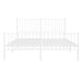 Metal Bed Frame with Headboard and Footboard White 153x203