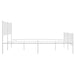 Metal Bed Frame with Headboard and Footboard White 153x203