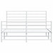 Metal Bed Frame with Headboard and Footboard White 153x203