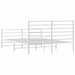 Metal Bed Frame with Headboard and Footboard White 153x203