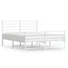 Metal Bed Frame with Headboard and Footboard White 153x203