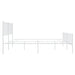 Metal Bed Frame with Headboard and Footboard White 183x203