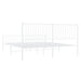 Metal Bed Frame with Headboard and Footboard White 183x203