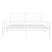 Metal Bed Frame with Headboard and Footboard White 183x203