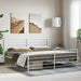 Metal Bed Frame with Headboard and Footboard White 183x203