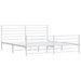 Metal Bed Frame with Headboard and Footboard White 183x203