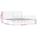 Metal Bed Frame with Headboard and Footboard White 183x203